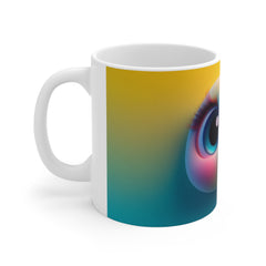 Cute Colorful Kawaii Face Coffee Mug — Cute Animal Face 11oz Ceramic Mug