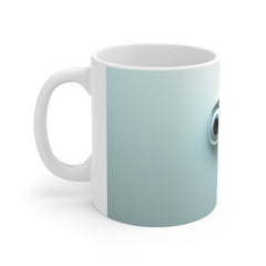 Surprised Face Ceramic Mug — Quirky 11oz Coffee Cup with Expressive Eyes