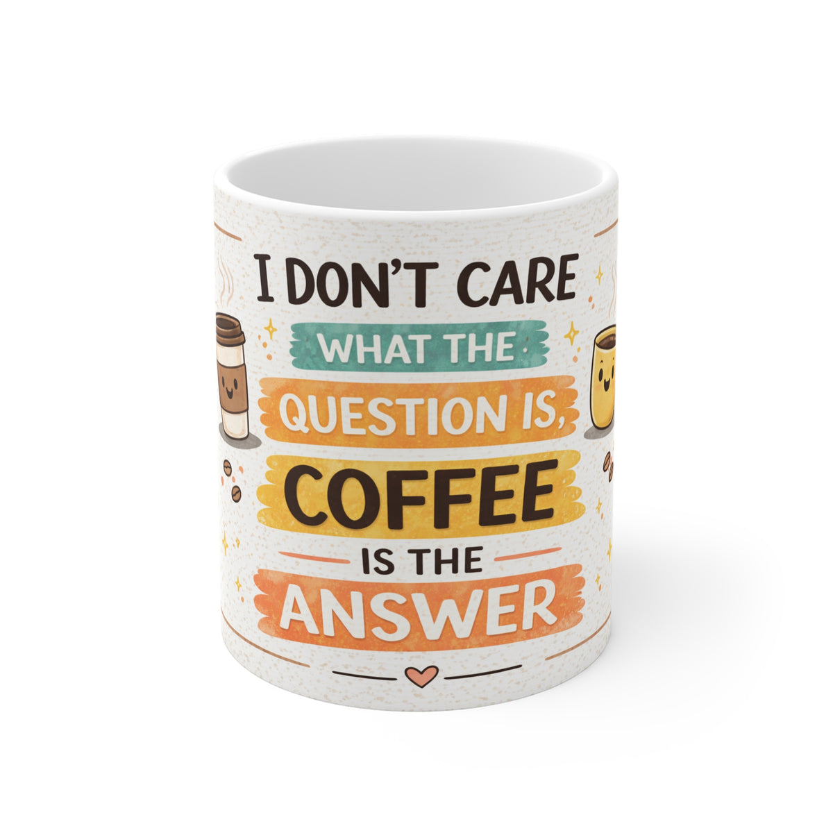 Coffee Is the Answer Mug — Funny Coffee Quote 11oz Ceramic Mug