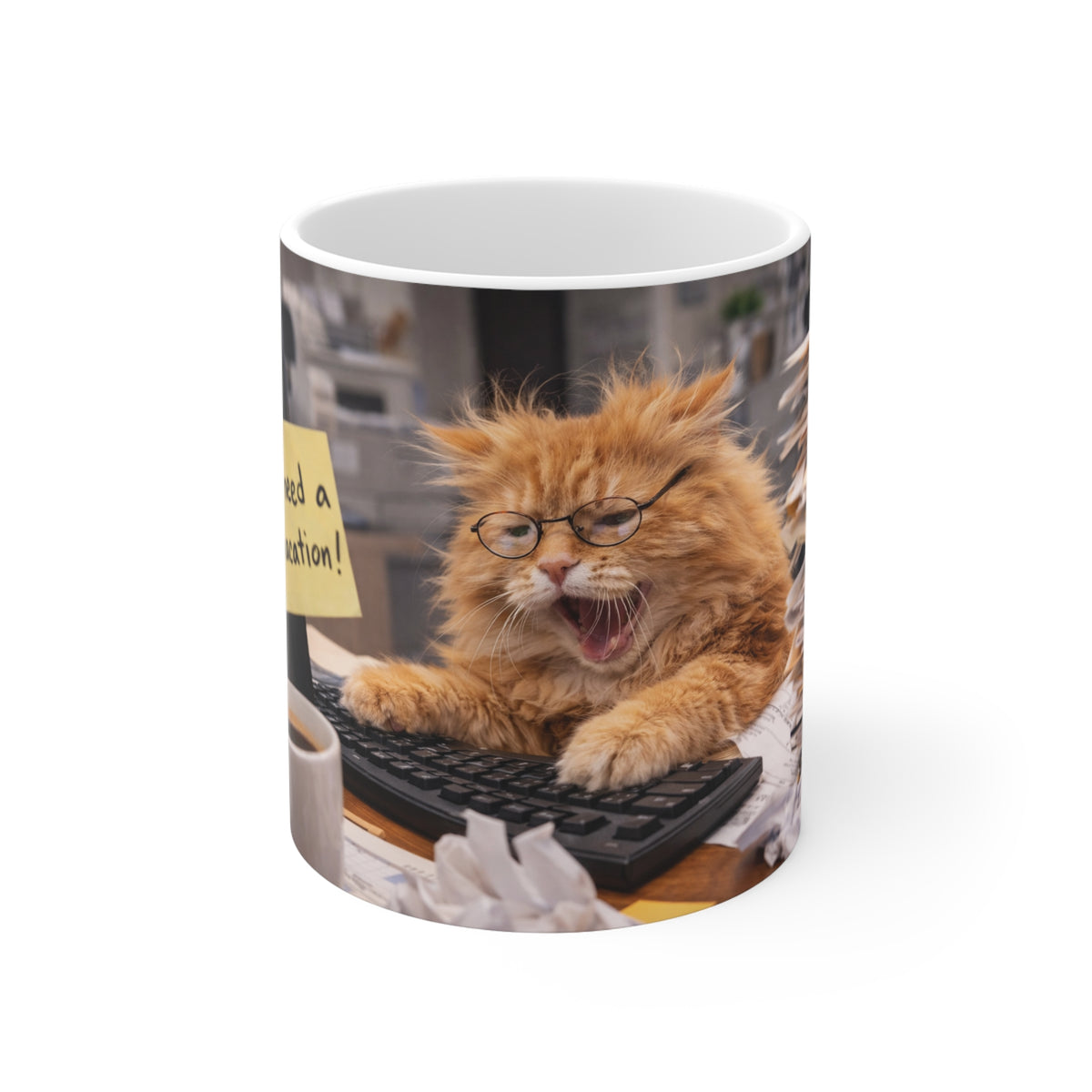 Crazy cat 11oz White Mug