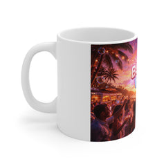 Bubbly Vibes Coffee Mug — Tropical Sunset Party Beach Cup