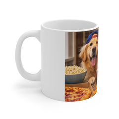 Dog & Cat Pizza Party Mug — Cute Pet Snack Time 11oz Ceramic Coffee Cup