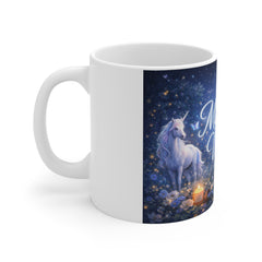 Magical Vibes Mug — Unicorn Night Scene 11oz Ceramic Coffee Cup