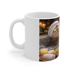 Relaxing Otters Spa Mug – Cute Animal Coffee Cup with Cocktails