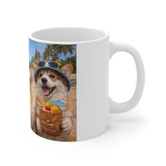 Beach Dogs Cocktail Mug — Funny Summer Coffee Cup with Sunglass-Wearing Golden Retrievers