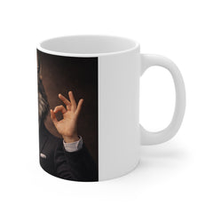 Mug — Winking Wolf in Suit Holding Cash Coffee Mug | Funny Business Animal Gift