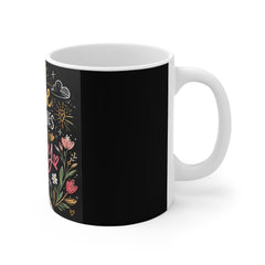 Chase What Makes You Happy Mug — Inspirational Floral 11oz Coffee Cup
