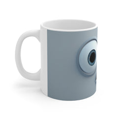 Surprised Face Coffee Mug — Funny Wide-Eyed 11oz Ceramic Mug