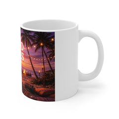 Good Vibes Mug — Sunset Beach Camper Coffee Cup