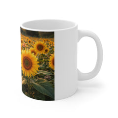 Sunflower Field 11oz Mug — Bright Floral Coffee Cup for Garden Lovers