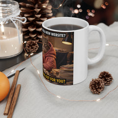 Mug — "Website Investment? Honey, You Deserve Better Than a Boring Site" Funny Cat Cocktail Coffee Mug