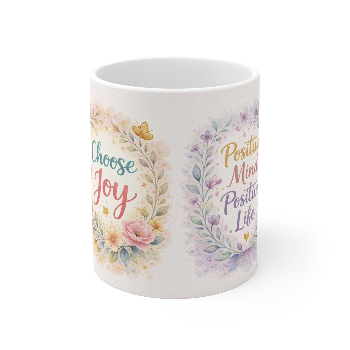 Choose Joy Floral Mug — Positive Mindset Inspirational Coffee Cup