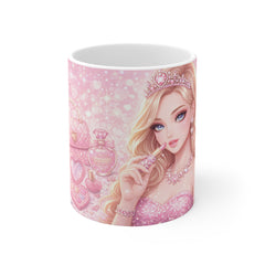 Pink Princess Makeup Mug — Glamorous Barbie-Inspired Coffee Cup