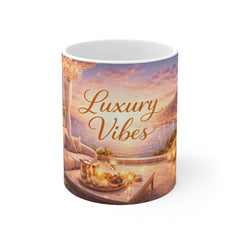 Luxury Vibes Mug — Elegant Sunset Lounge Coffee Cup