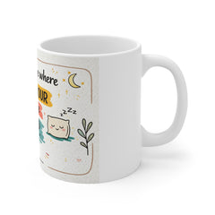 Funny Nap Mug — "I'm at the age where happy hour is a nice nap" Ceramic Coffee Cup