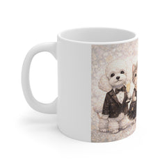 Animal Party Mug — Elegant Dressed Cat, Bunny & Dog Coffee Cup