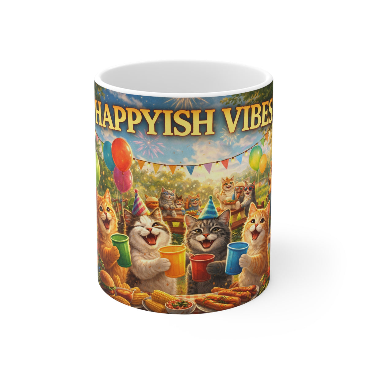 Happyish vibes 11oz White Mug