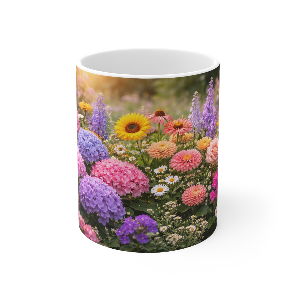 Floral Garden Mug — Colorful Wildflower Bouquet 11oz Coffee Cup